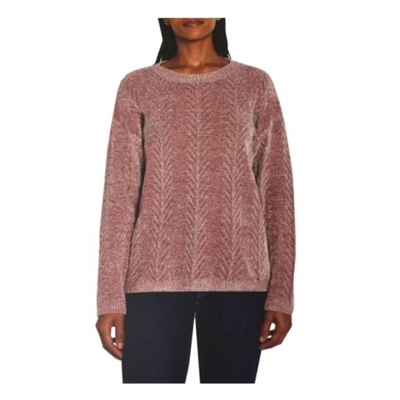 NWT Orvis Women Crew Neck Long Sleeve Chenille Sweatshirt Pink Size XL $70 Z935 - Picture 1 of 1